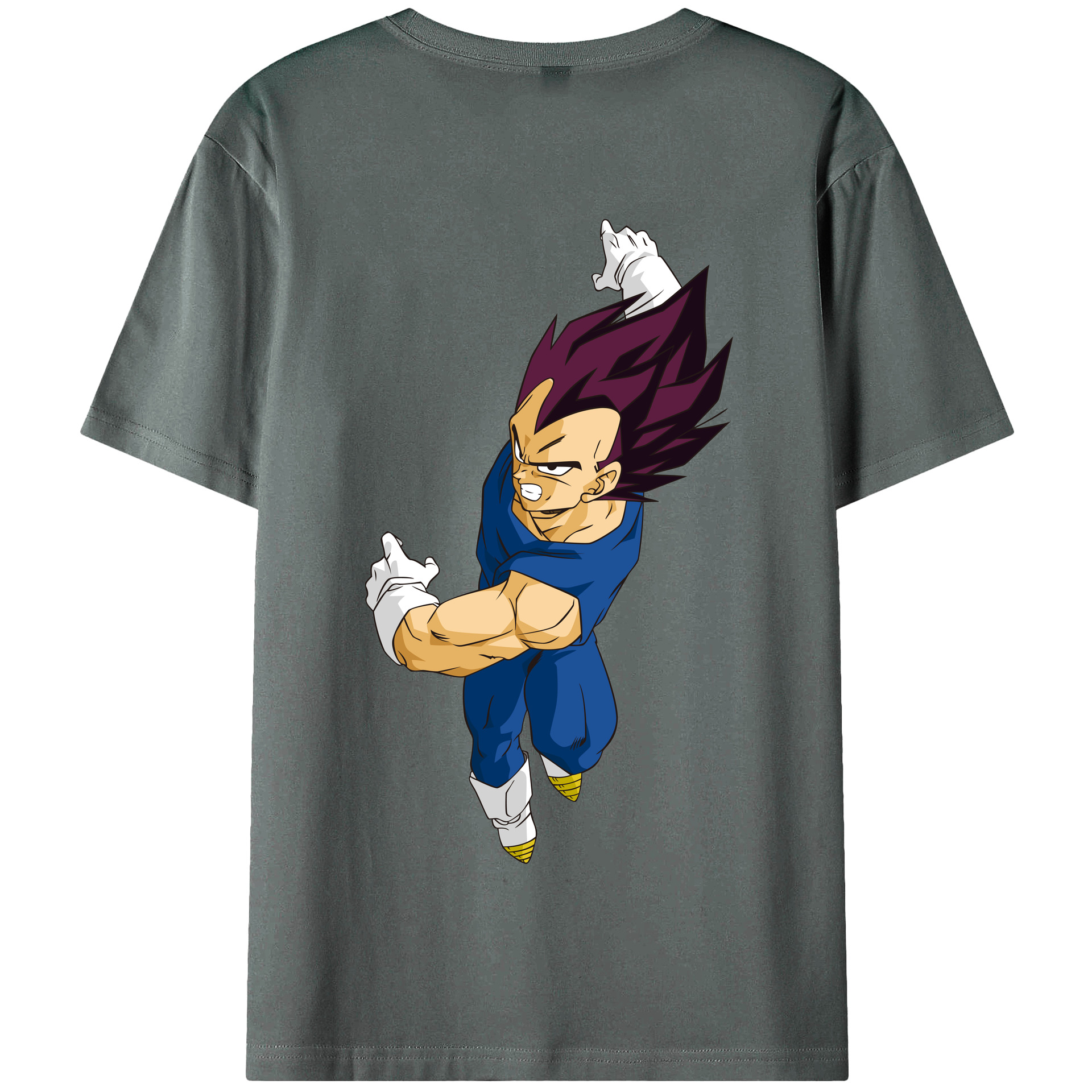（画像用） ドラゴンボール ベジータ四世（Bejīta Yonsei）DRAGON BALL Vegeta IV 綿100％半袖Tシャツ（背面プリント）